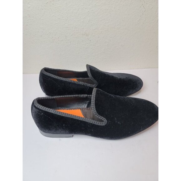 Tallia Enrico Men Black Velvet Slip-On Loafers Size 8.5 - Picture 2 of 10